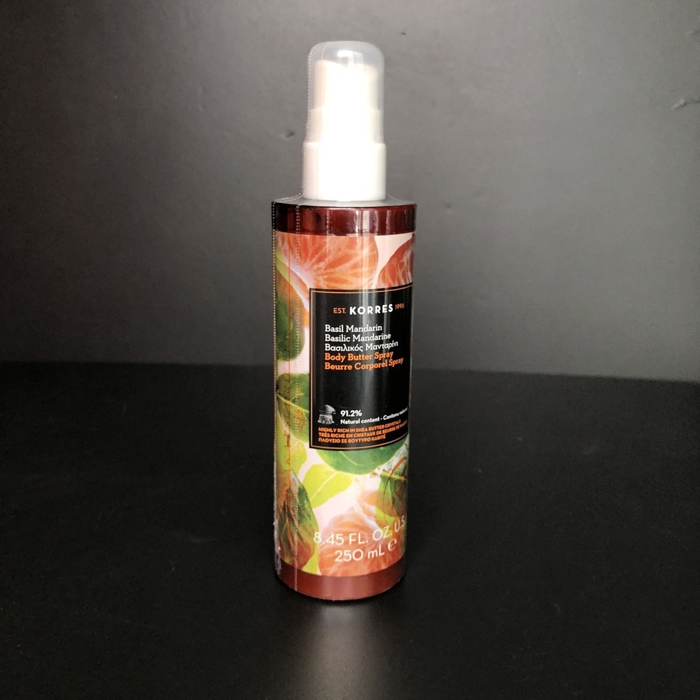 Korres Body Butter Spray Basil Mandarin 8.45 oz / 250mL New Sealed